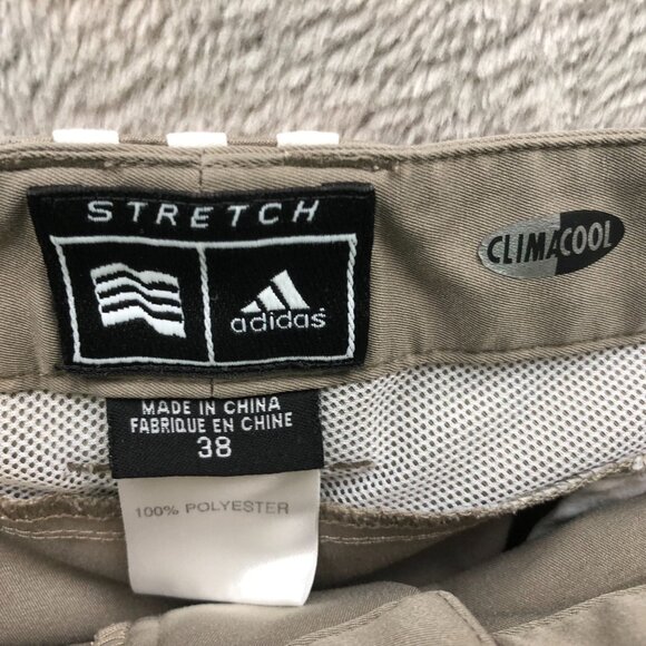 Adidas Mens Golf Shorts Size 38 ClimaCool Stretch Khaki Chino Athleisure Outdoor - Picture 7 of 14